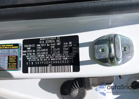 2022 Kia Telluride Lx z USA, uszkodzony, nr VIN 5XYP2DHC4NG262250